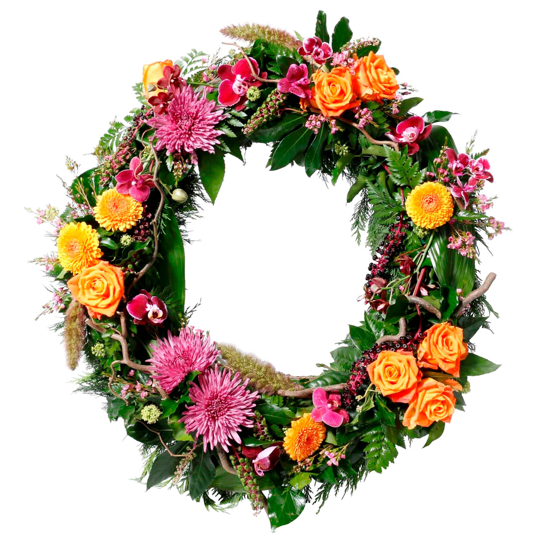 Hringskreyttur útfararkrans 60cm