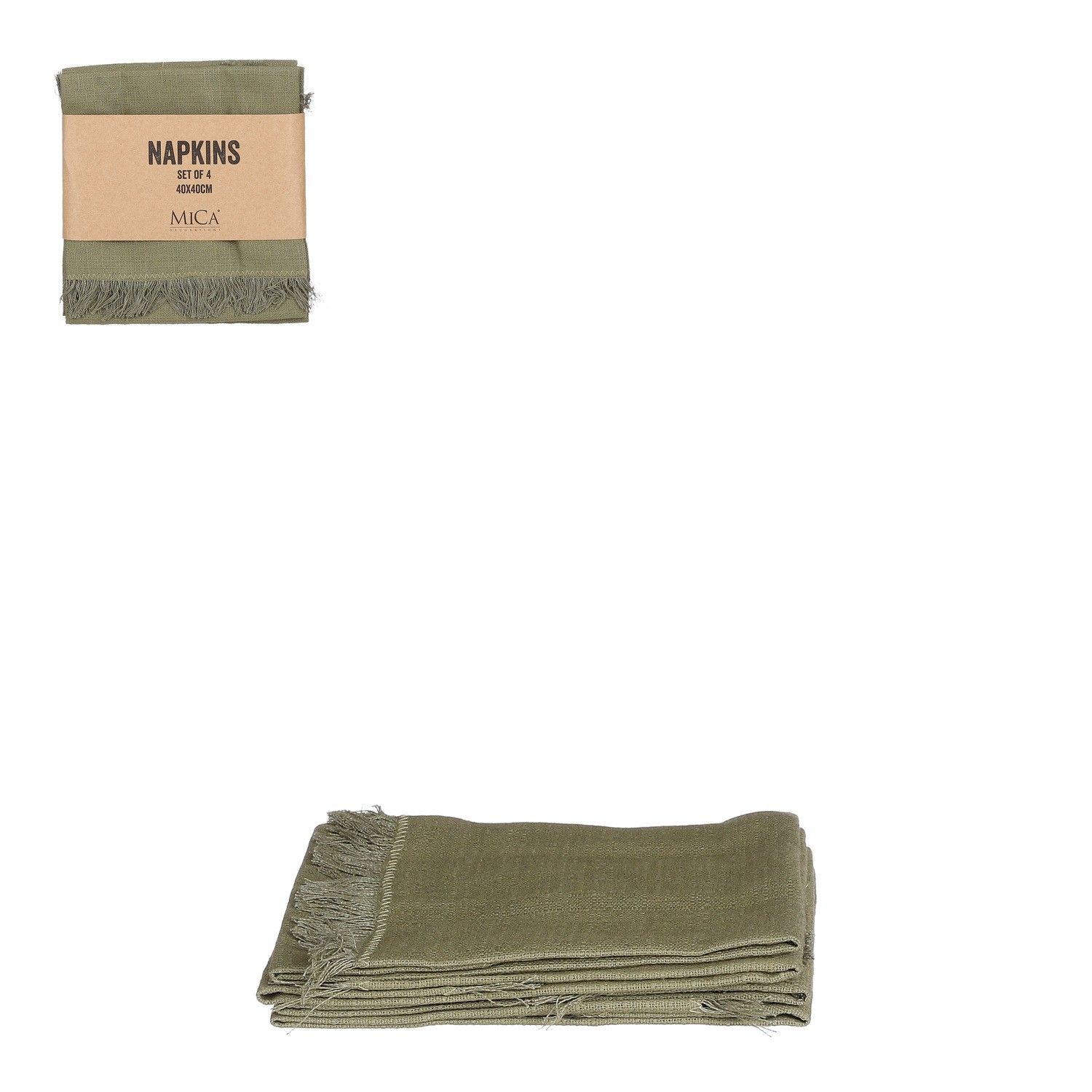 Munnþurrkur Hör- Grænar 4 stk