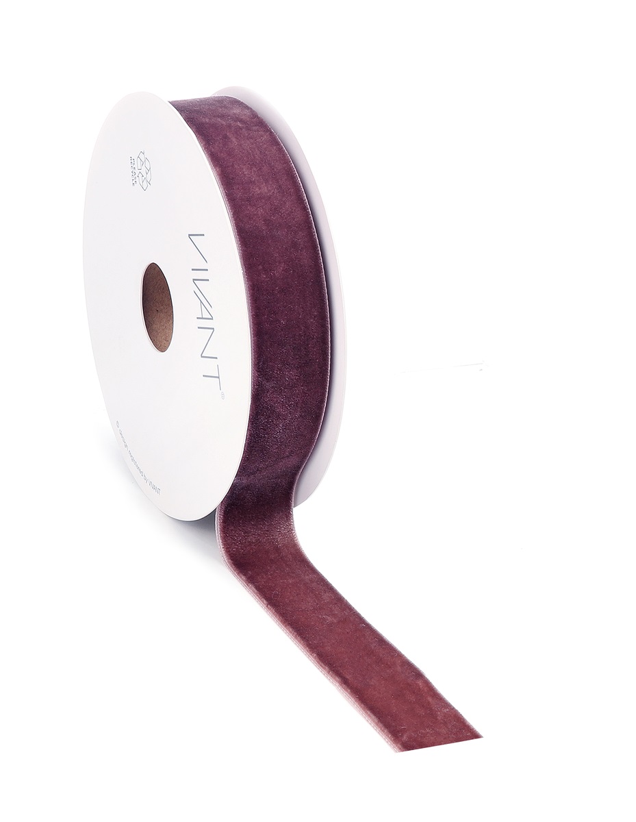 Borði velvet 25mm*10m old lila