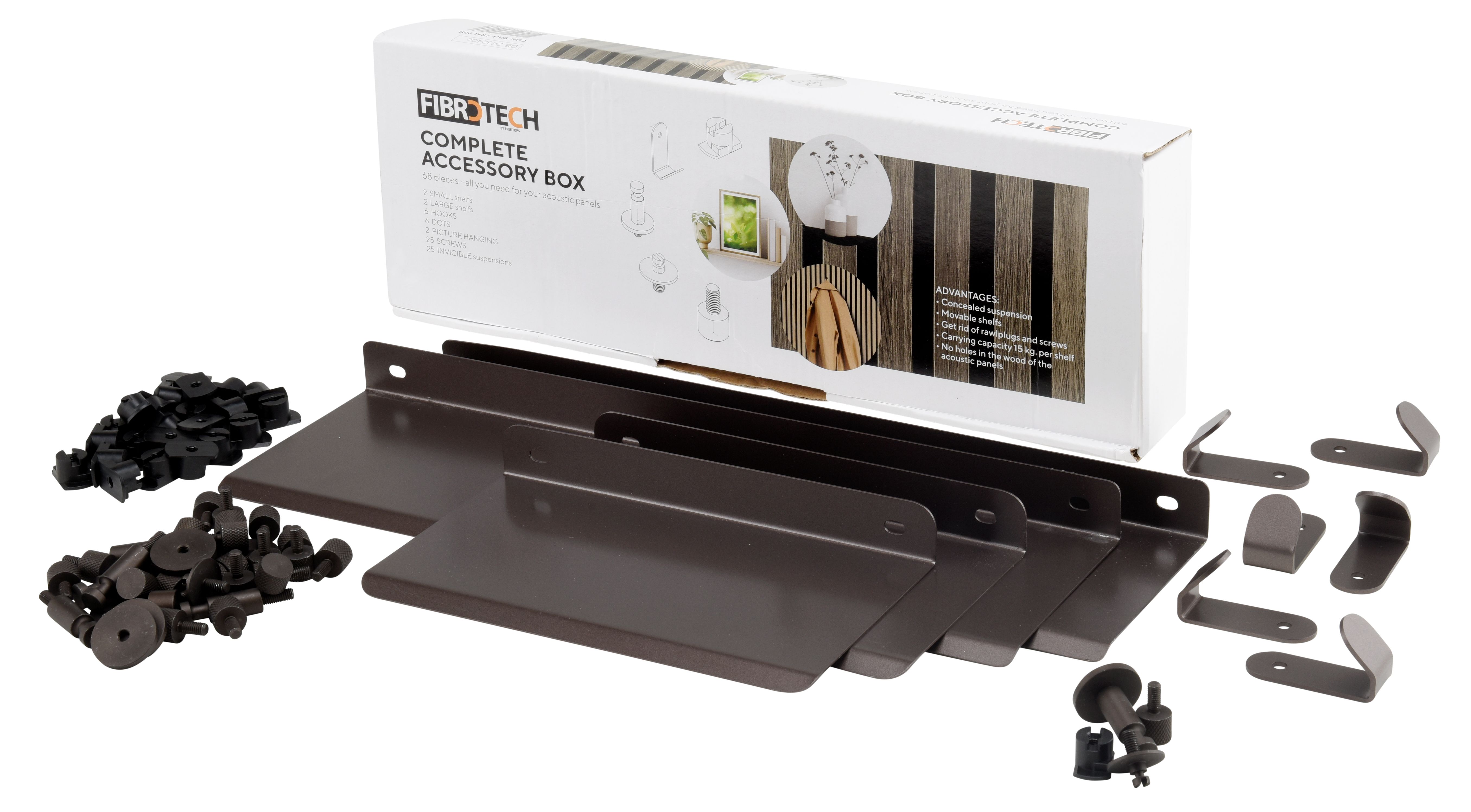 Hillusett fyrir hljóðdempandi plötur Brúnt stál 37x13 cm