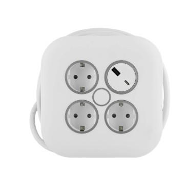 KAPALKEFLI 10M 3F PLAST 3x1,5 H05VV-F USB-C+A, M. HITAVÖRN