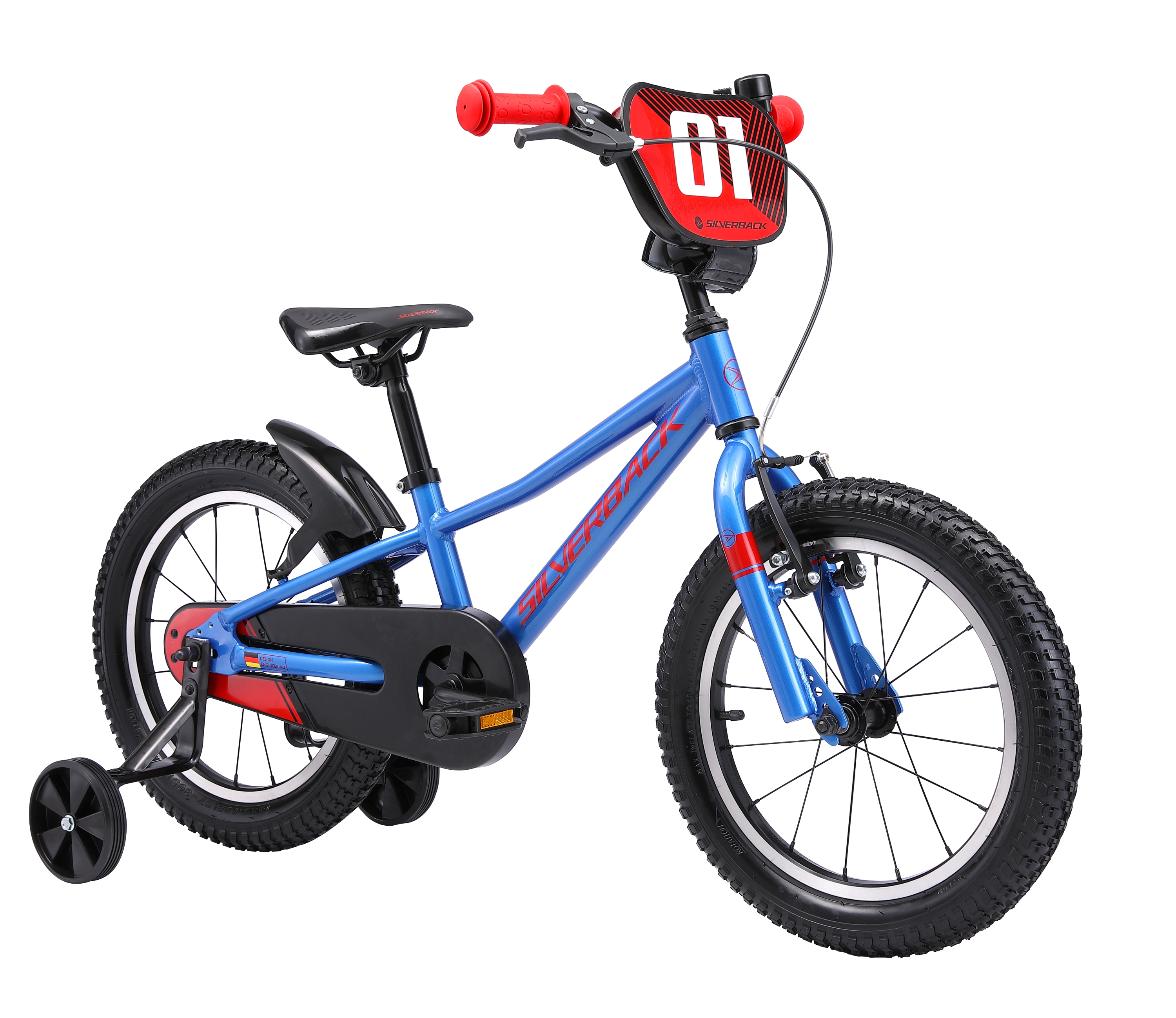 Reiðhjól Skid 16" Blátt/Rautt Silverback 2026