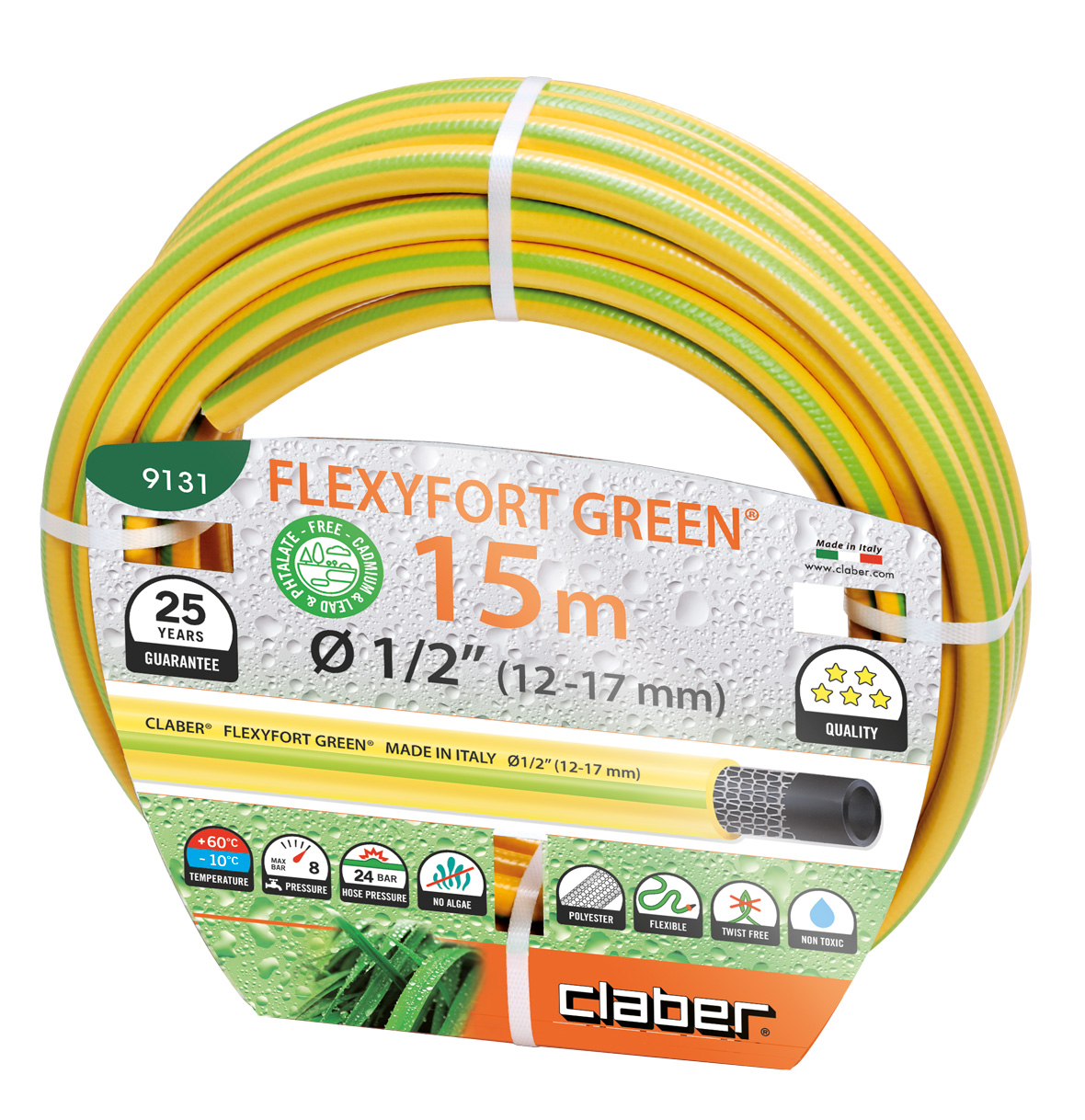 Slanga 1/2" 15 m Flexyfort Green Claber  9131