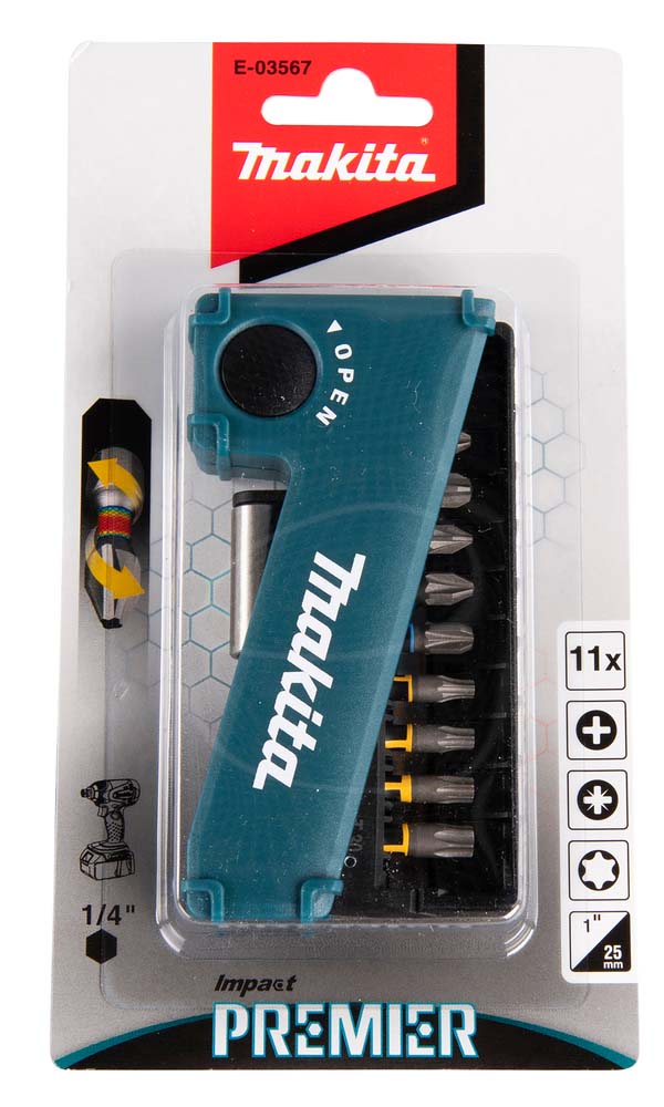 MAKITA BITASETT 11STK E-03567 F. HERSLUVÉLAR