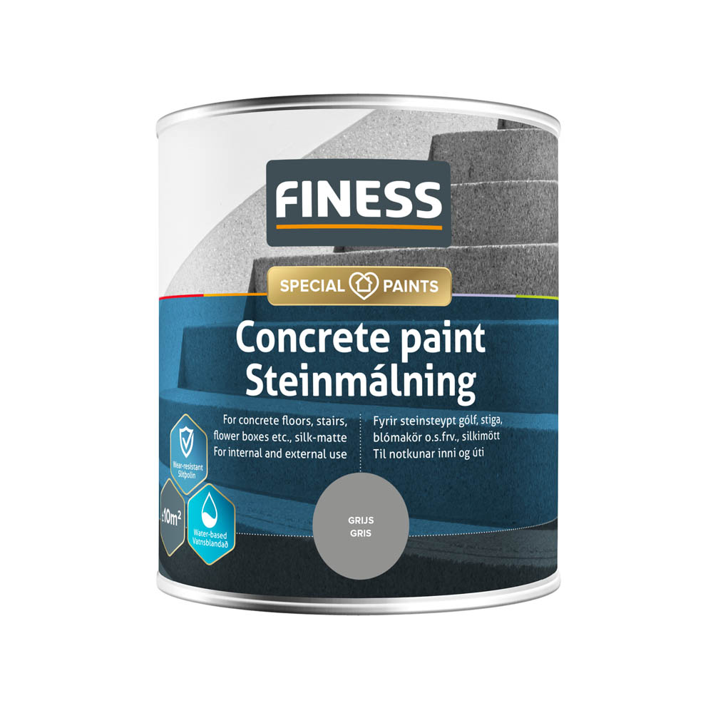 Gólfm. Finess Concrete inni/úti grá 0,75L
