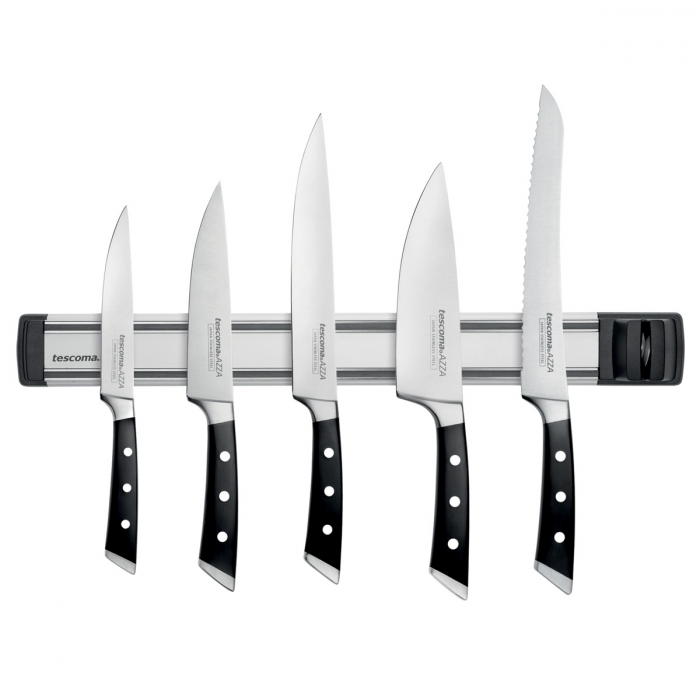 Segulsstandur fyrir hnífa, ásamt brýni