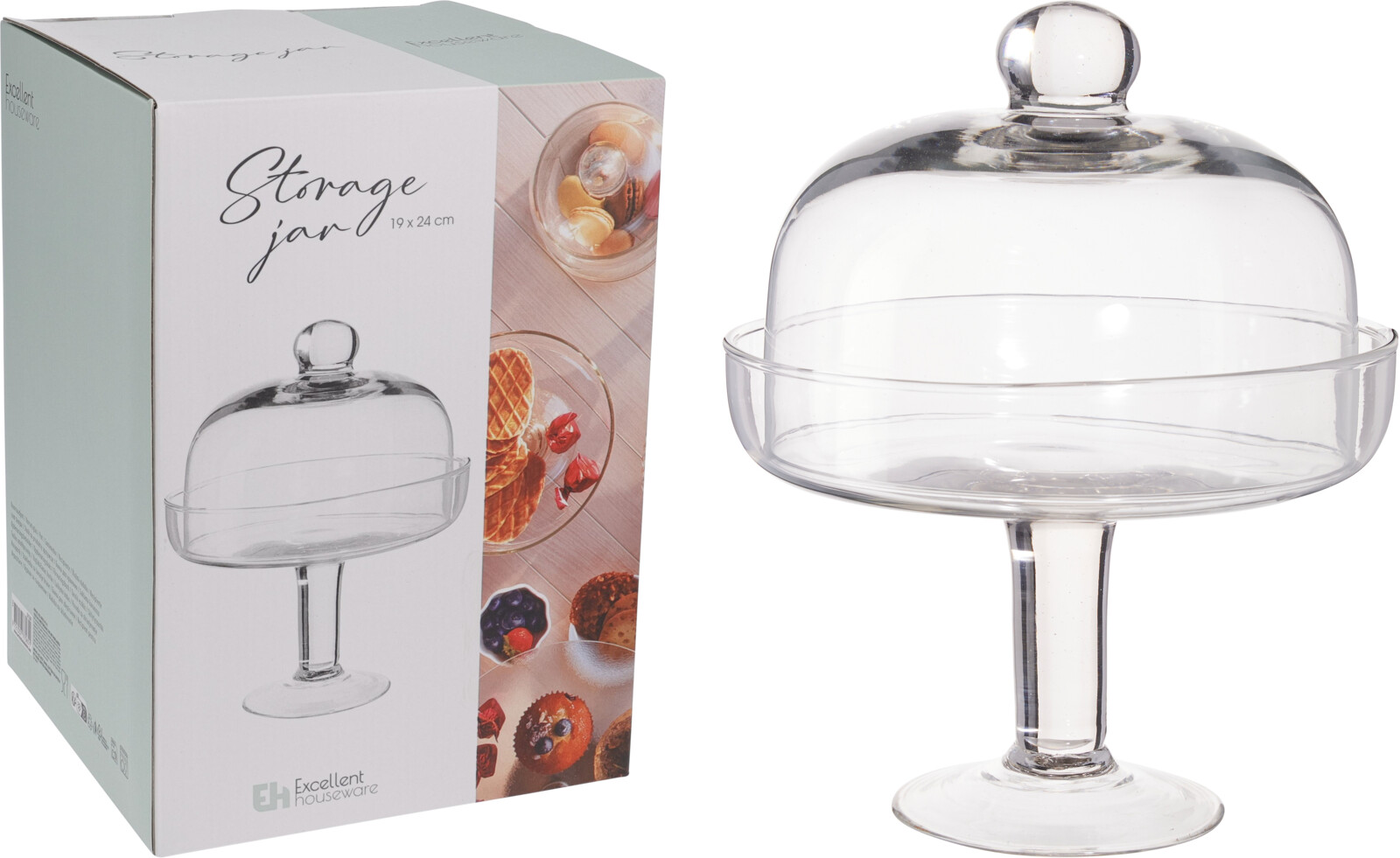 Skál á fæti gler 19*h24cm