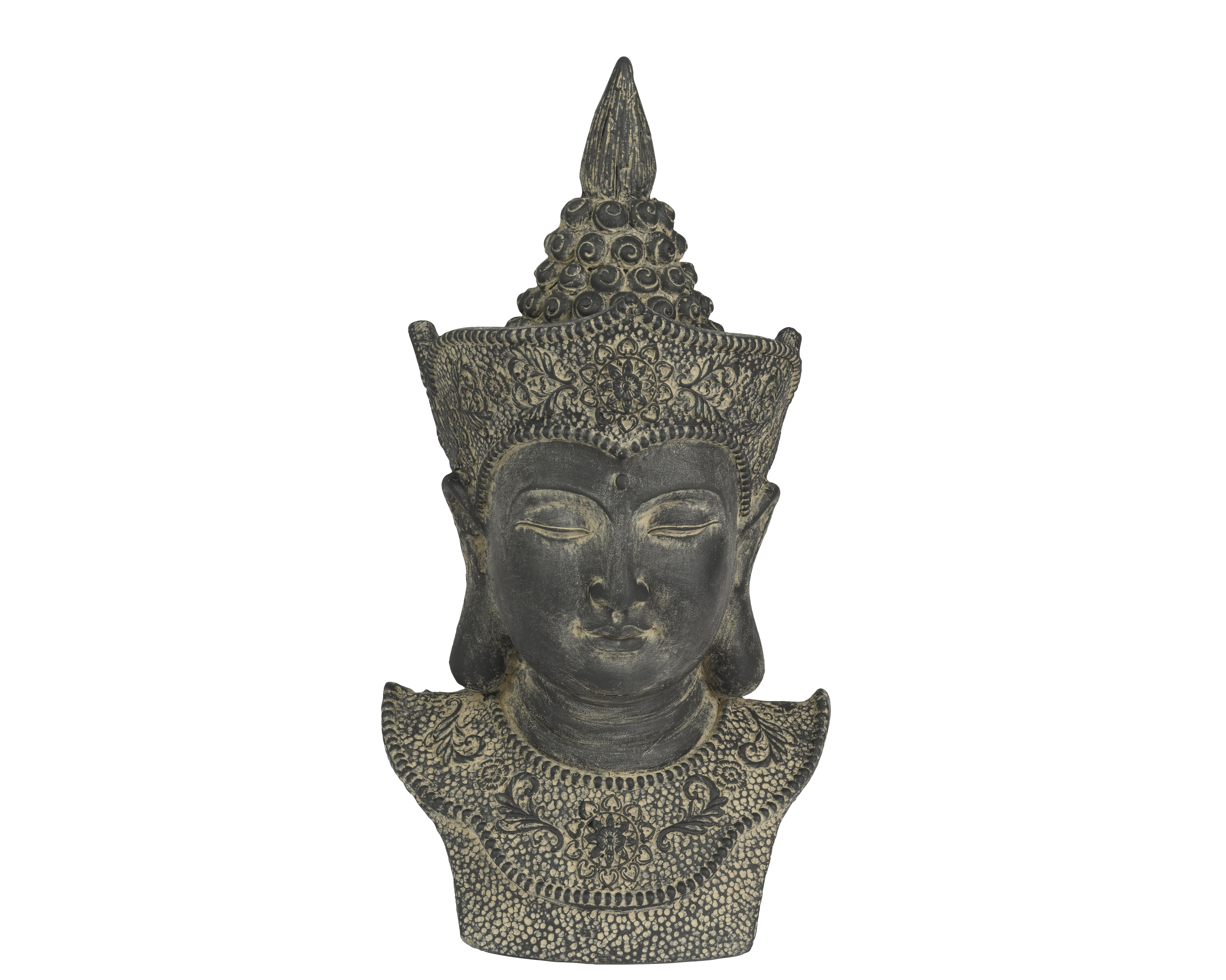 Garðstytta Buddhahöfuð svart 26*20*h47,5cm