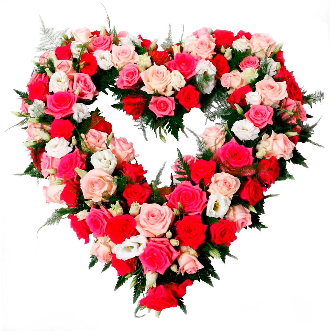 Útfararhjarta opið 38cm