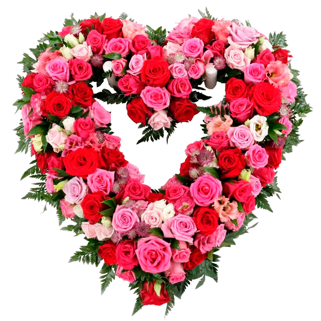 Útfararhjarta opið 38cm