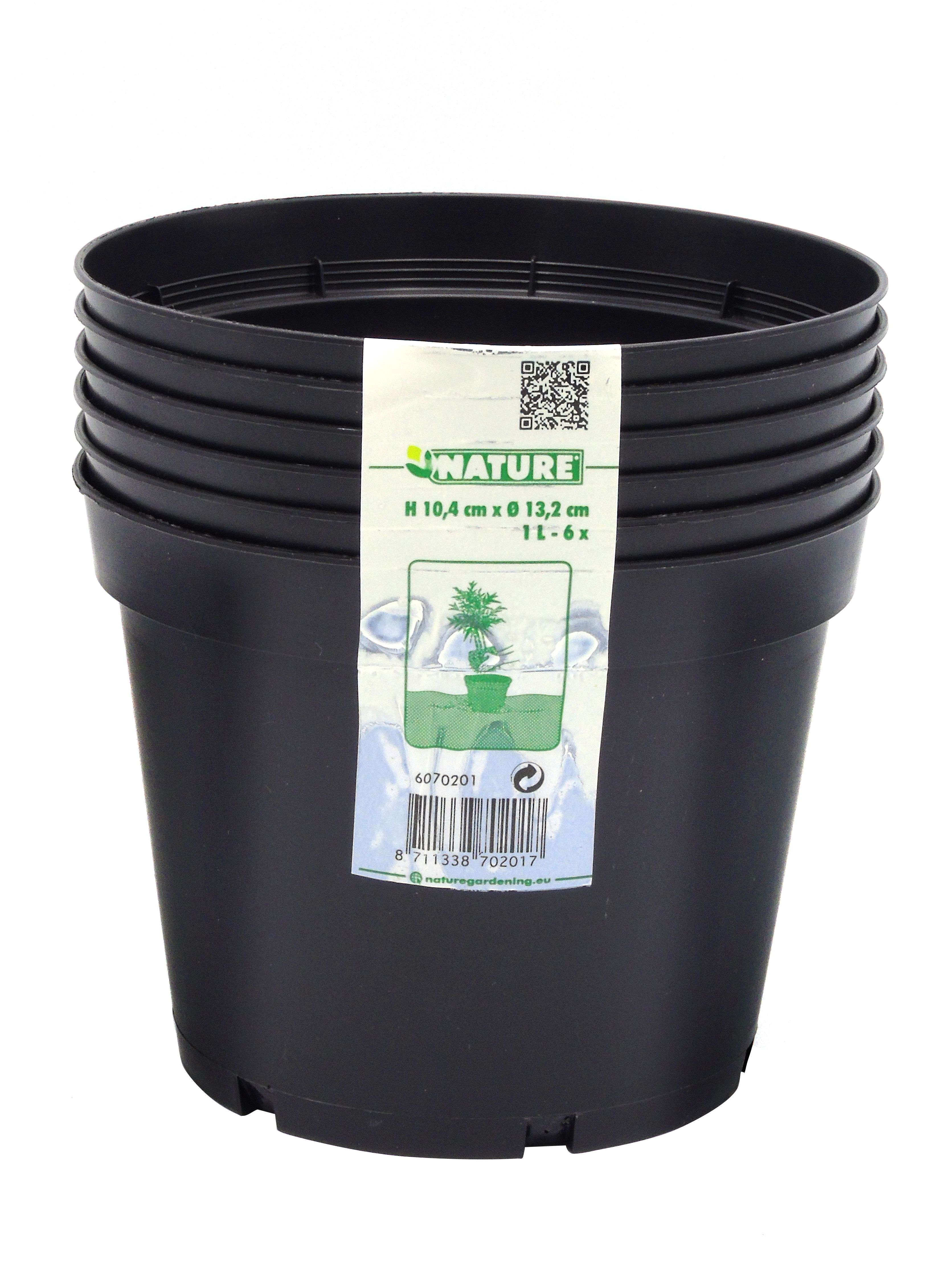 Plastpottur svartur 1l.