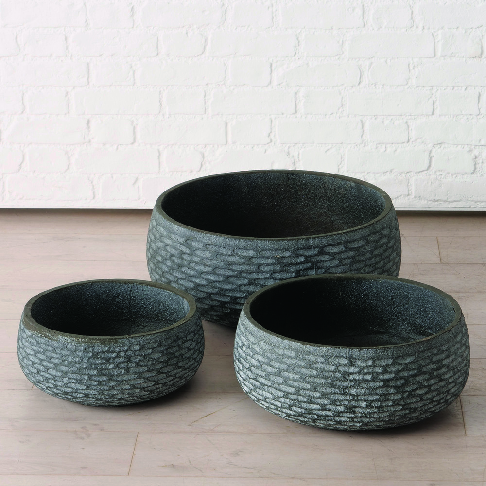 Pottaskál Facetto h16cm dökkgrár