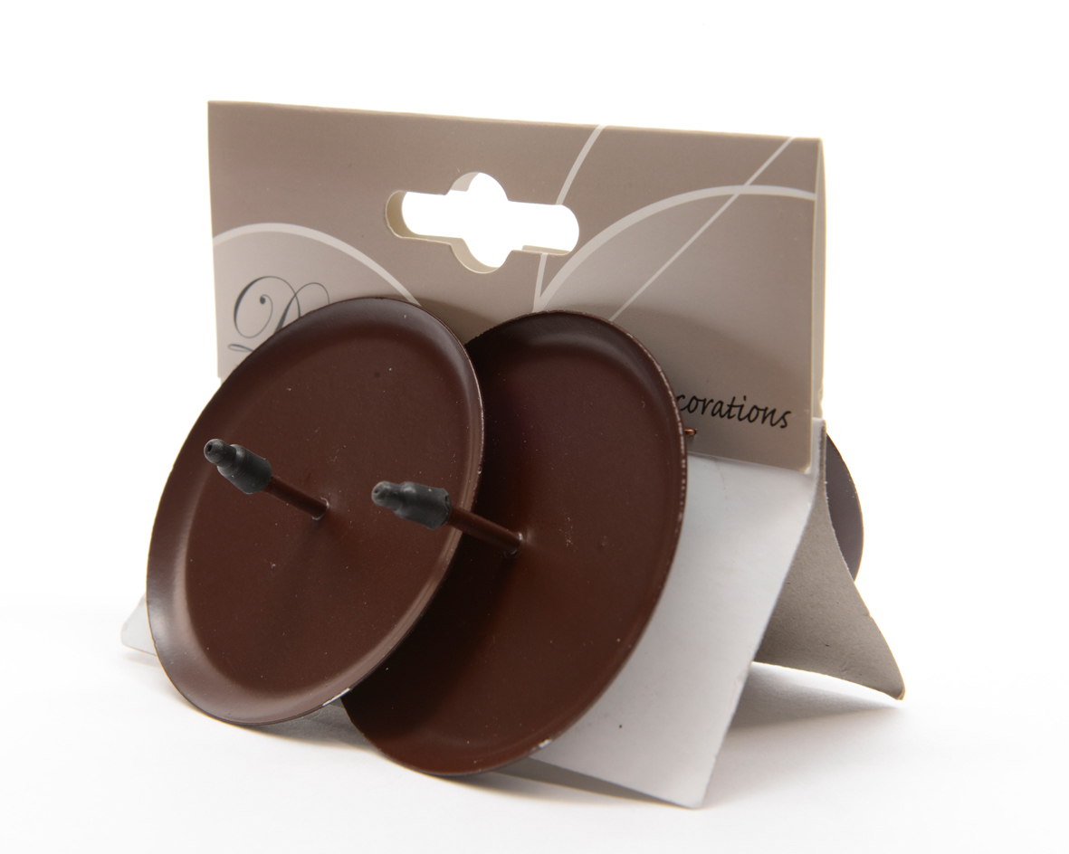 Kertastjakar á prjóni 6cm 4stk. brúnir