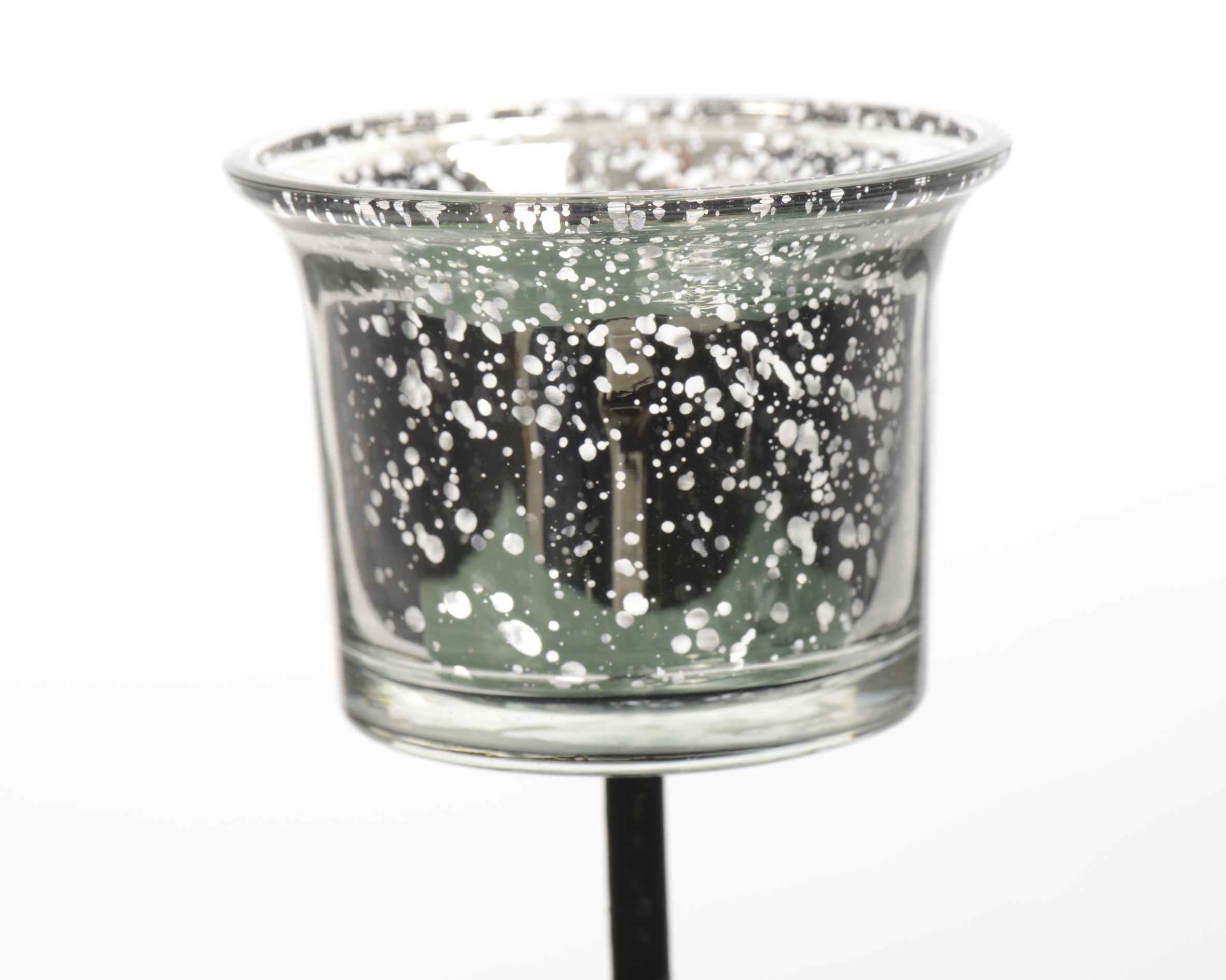 Kertaglas á pinna f/teljós 6*10cm silfur