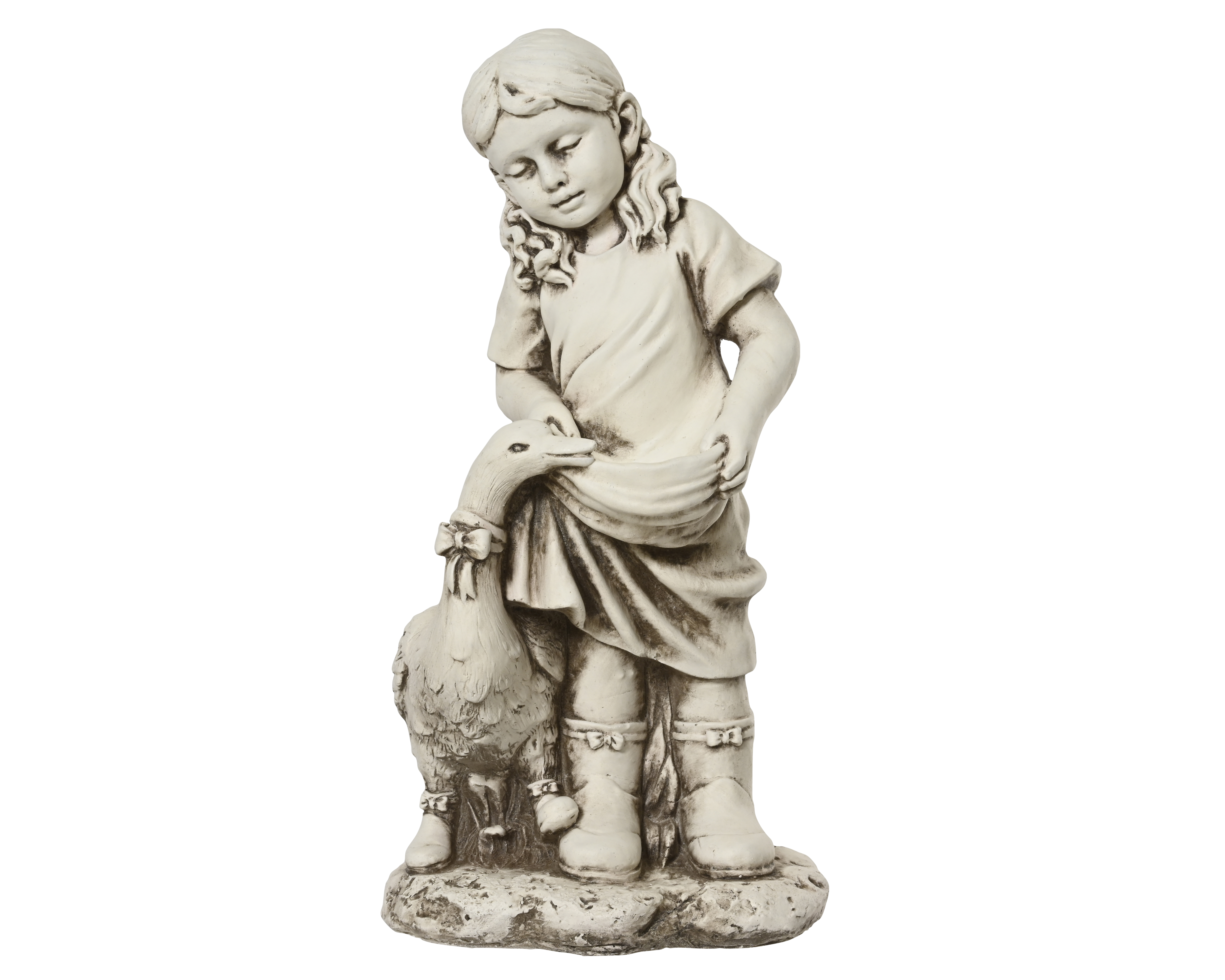 Garðstytta barn off white 22*29*h57cm