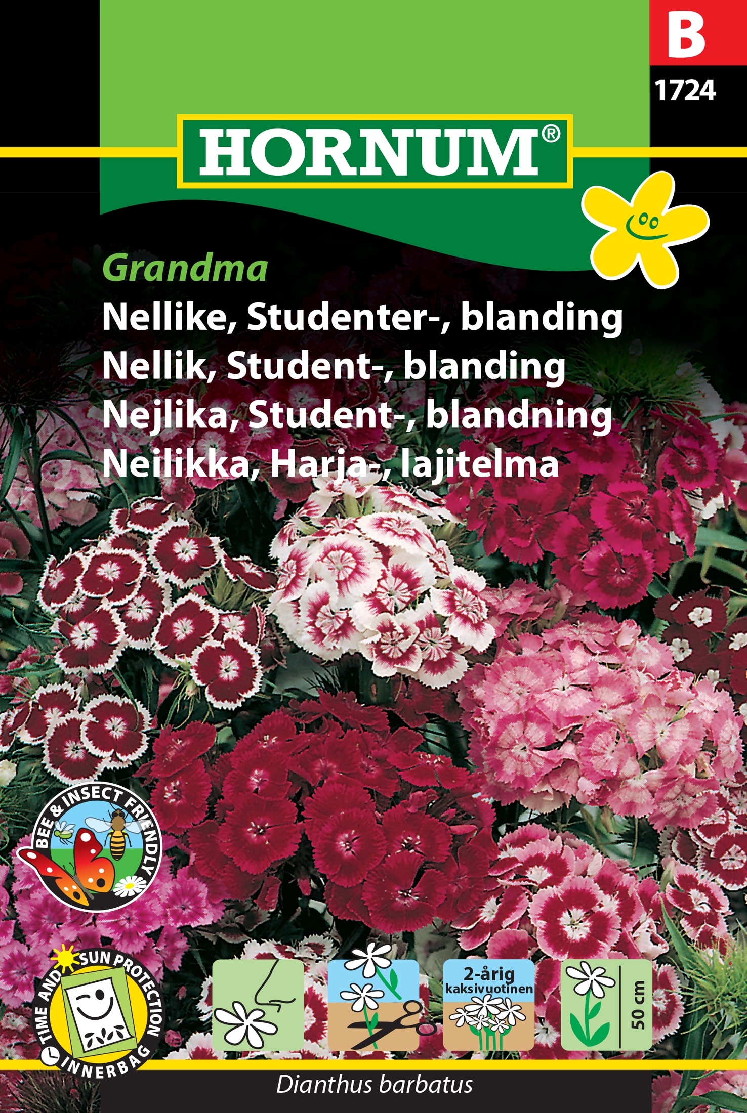 Fræ Stúdentadrottning Dianthus barbatus Grandma
