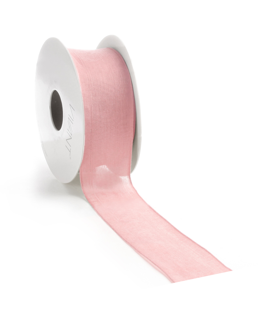 Borði Batiste með vír 38mm*20m bleikur