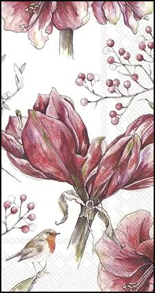 Servíettur Vetrar-Amaryllis 33*42cm