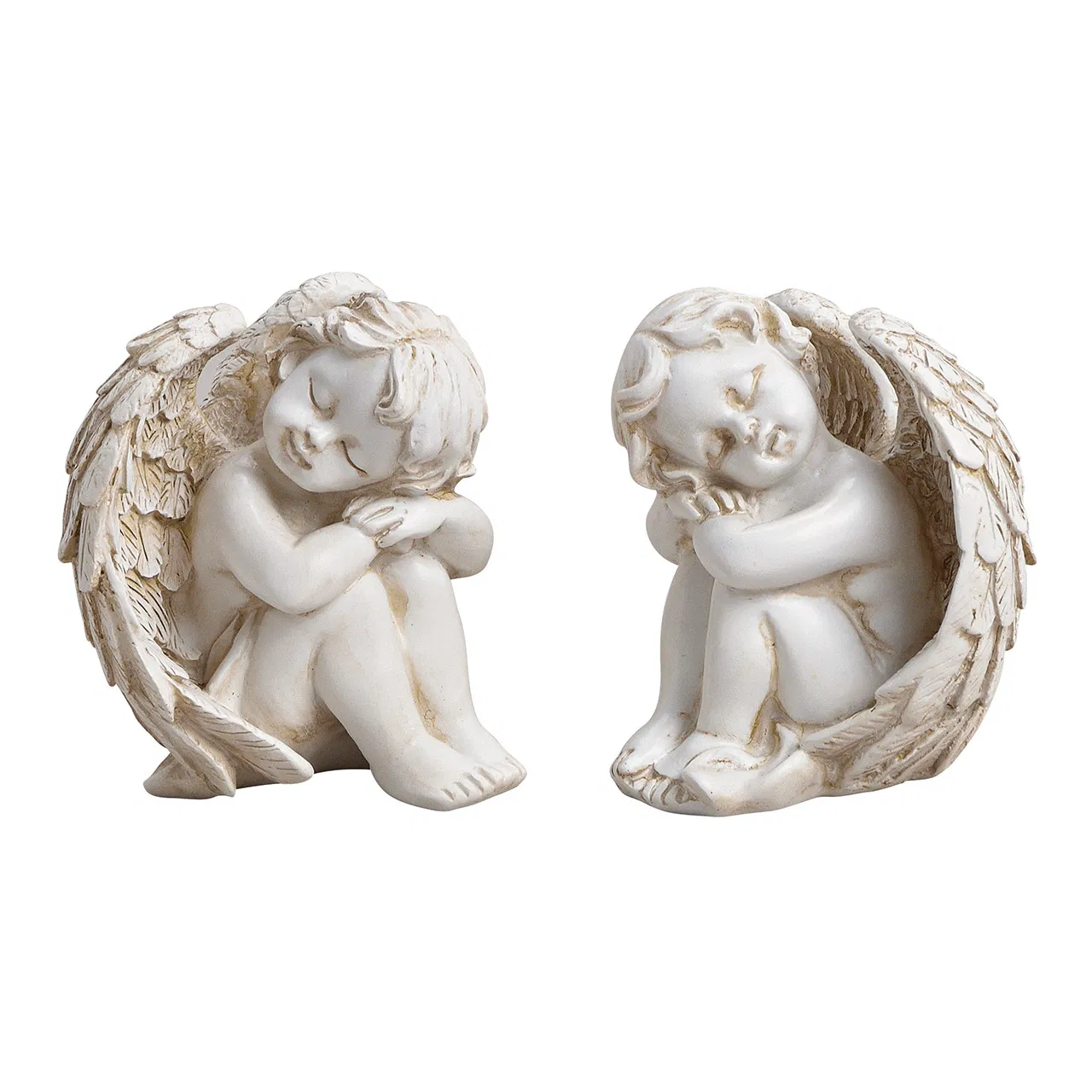 Engill situr 8*6*h8cm hvítur 2 mism.