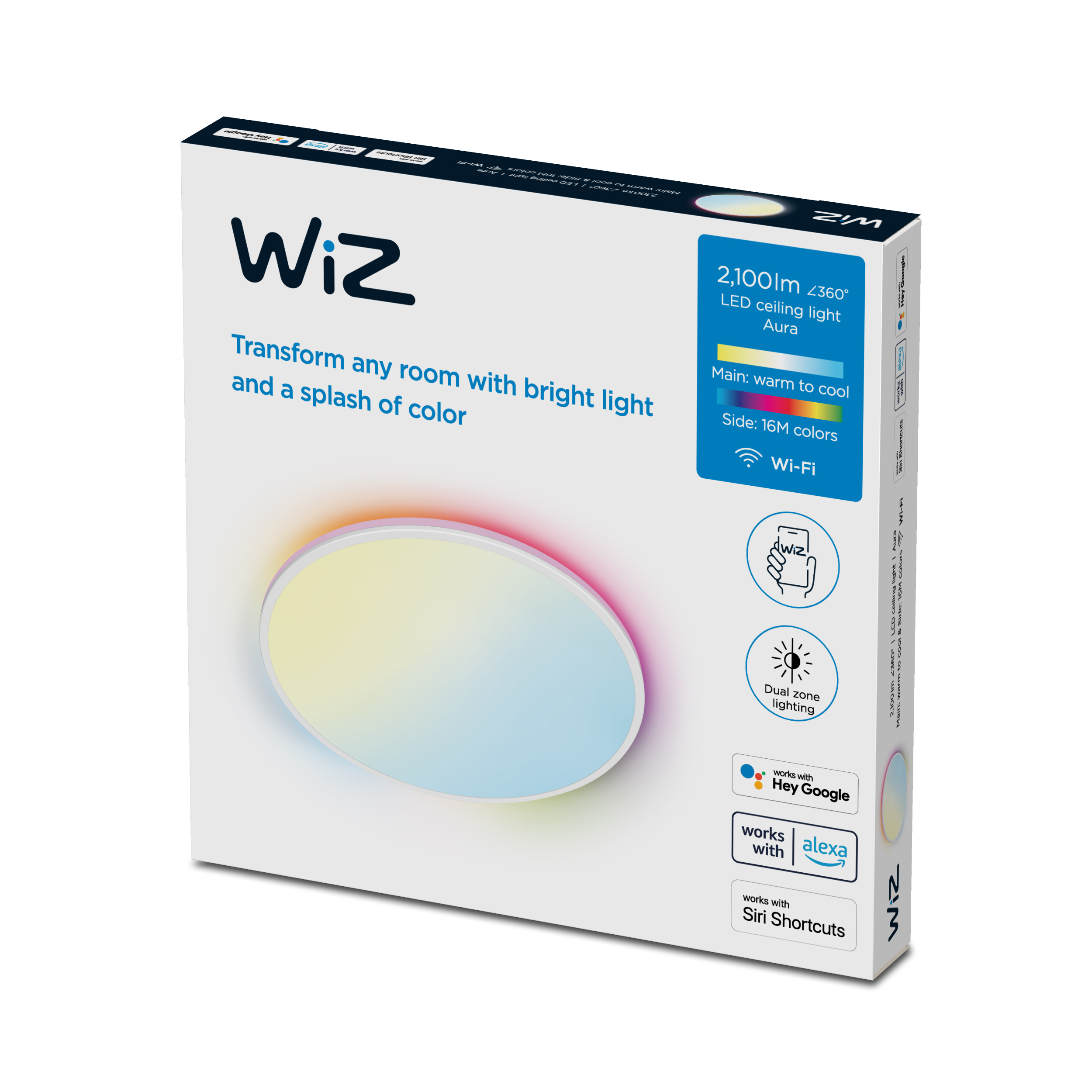 Wiz Rune Loftljós RGB 21W hvítt			