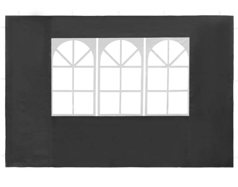 Tjald partýtjald hlið m/glugga grátt