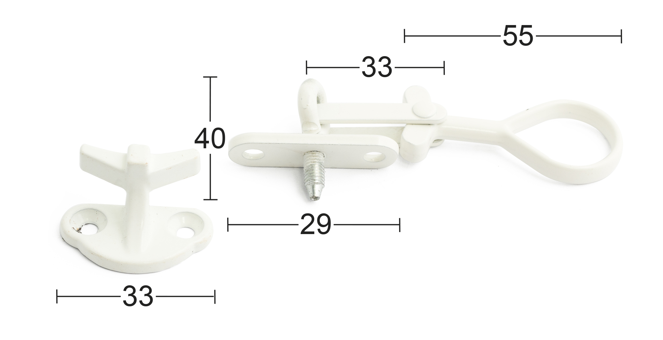 Gluggakrækja hvít Habo 2 stk