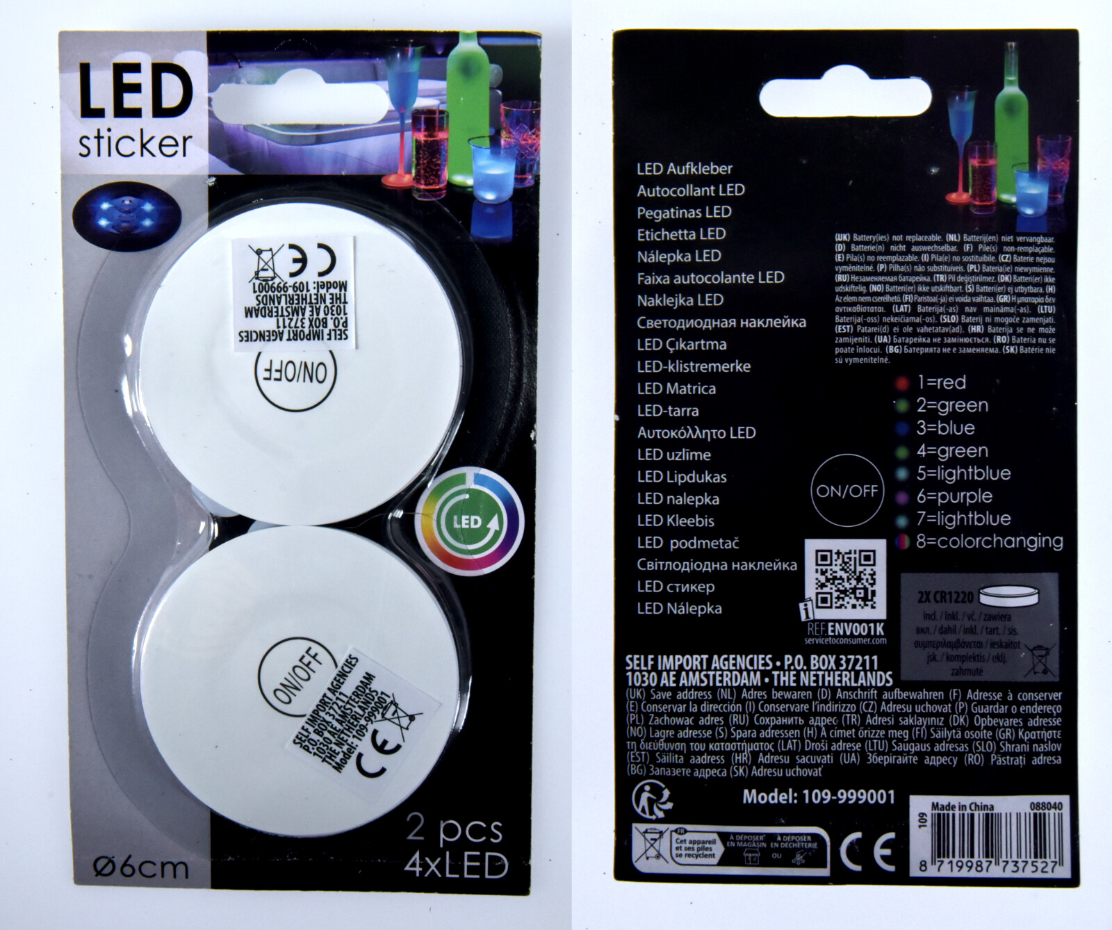 Led límmiðar sett 2stk í pakka