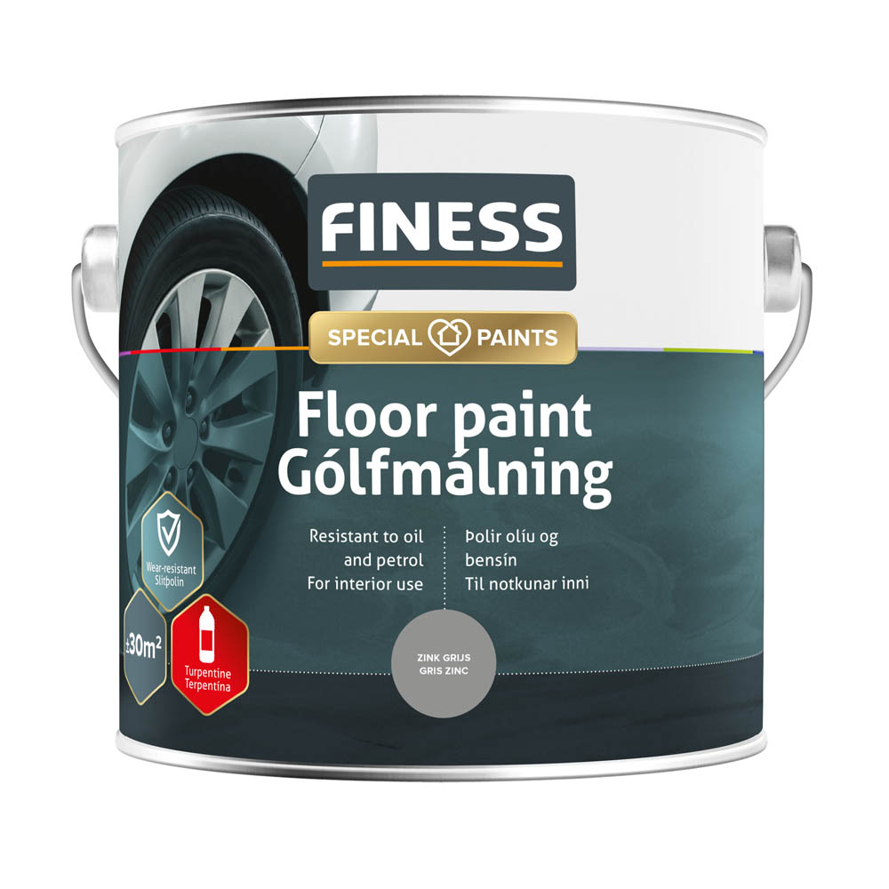 Gólfm. Finess slitsterk ljósgrá 2,5L