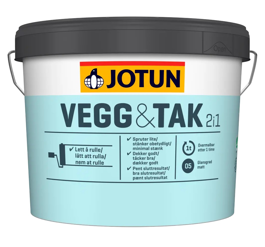 Innimálning Jotun Vegg og Tak 2.7 l hvítt