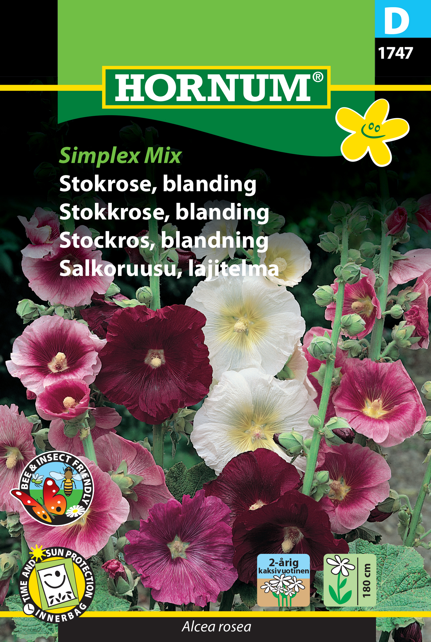 Fræ Stokkrós Alcea rosea Simplex Mix