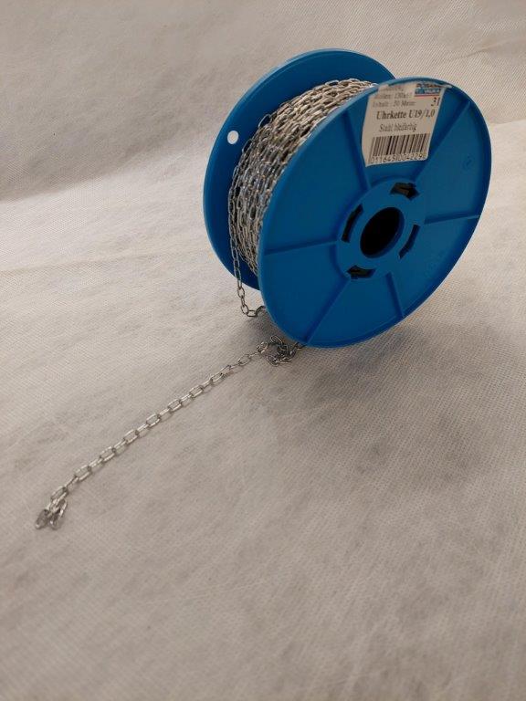 Keðja U19 1 mm stál 50 m á rúllu