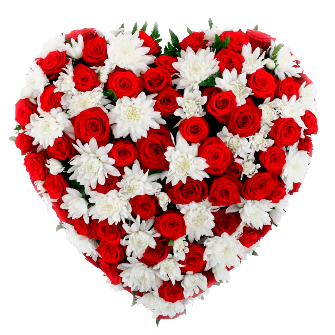 Útfararhjarta lokað 38cm