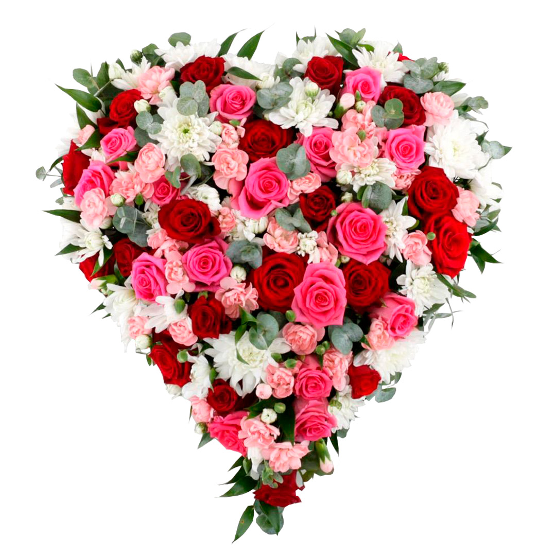 Útfararhjarta lokað 38cm