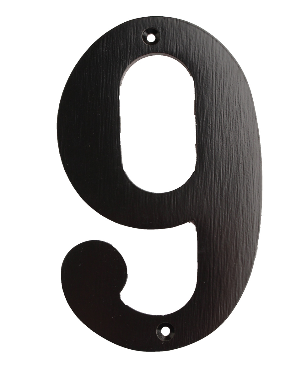 Húsnúmer 9 svart 14 cm