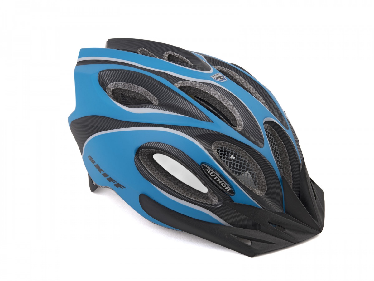 Reiðhjólahjálmur Skiff 52-58 cm neon blár/svart