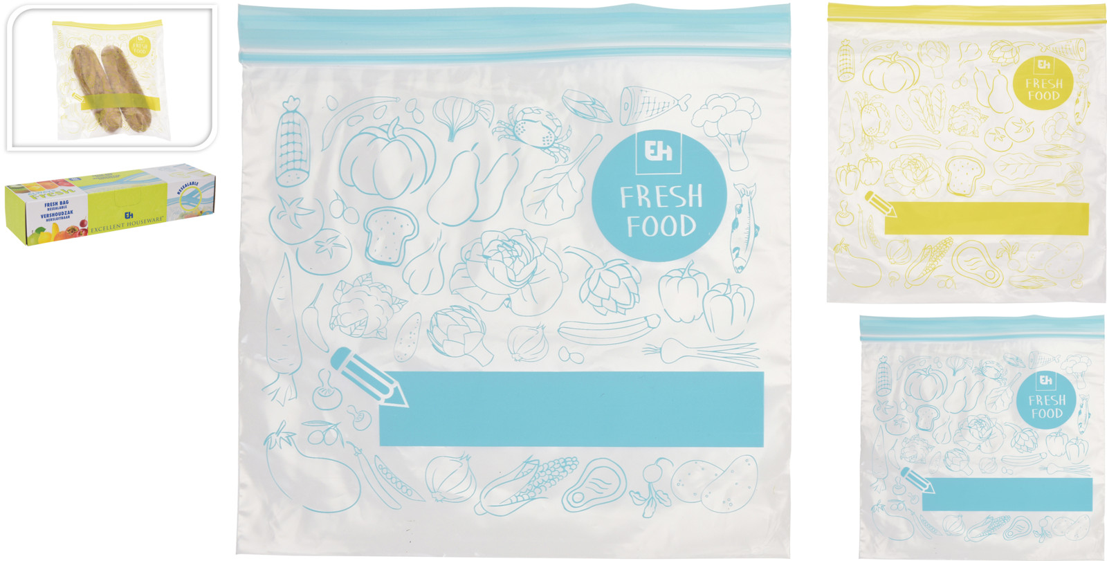 Plastpokar m. rennilás 1,2 l, 40 stk