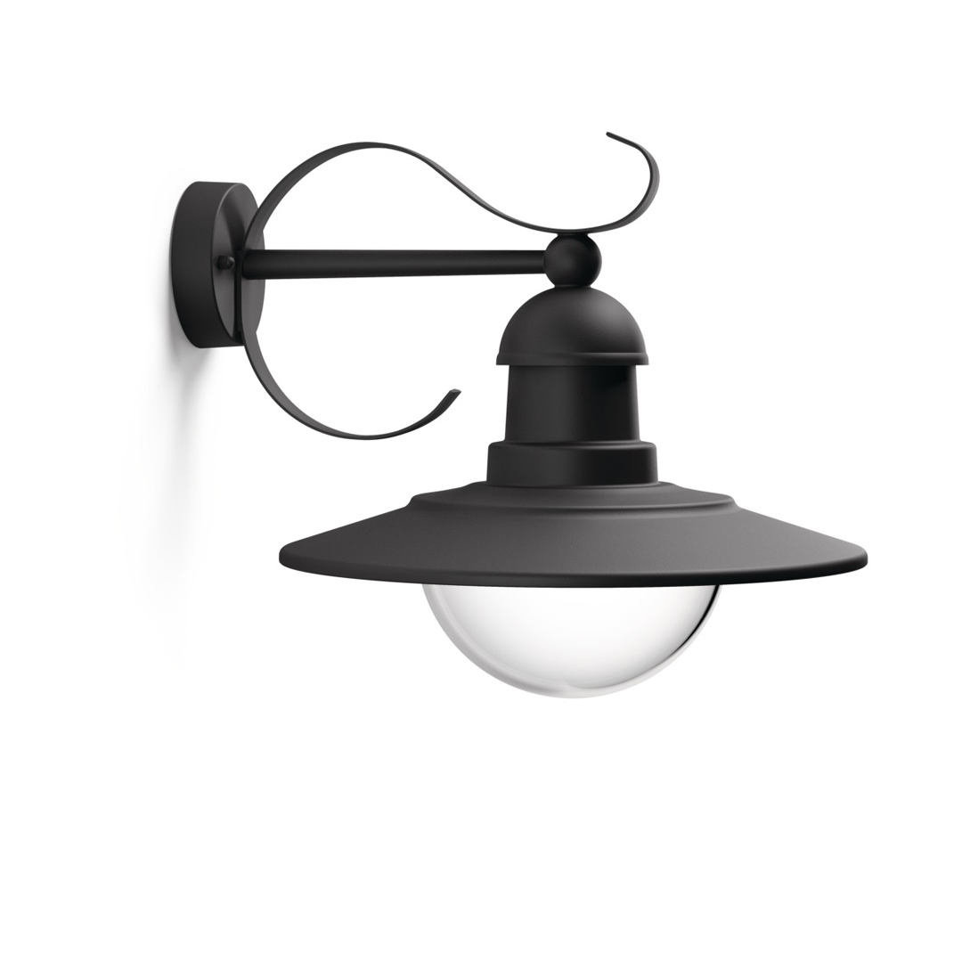 Veggljós Philips Topiary svartur 1x60W 230V POD-01816-30-PN