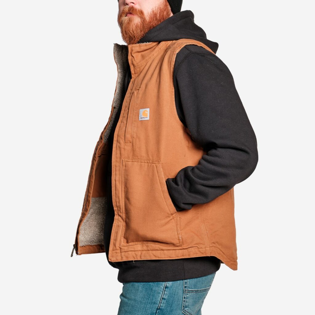 Carhaart fóðrað vesti brúnt XXL
