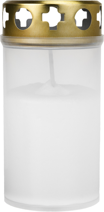 LUKS. Hvítt Leiðiskerti með Ál Loki.