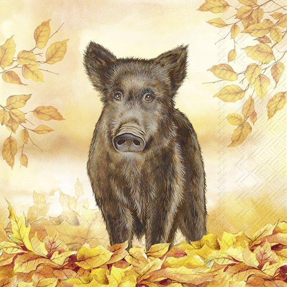 Servíettur 33*33cm Wild boar