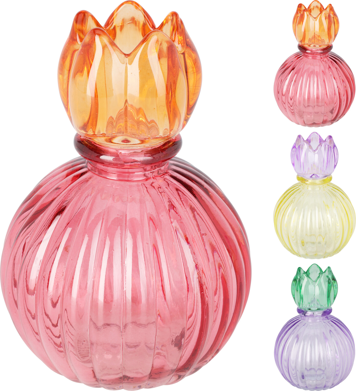 Kertastjaki með túlipana 3 litir