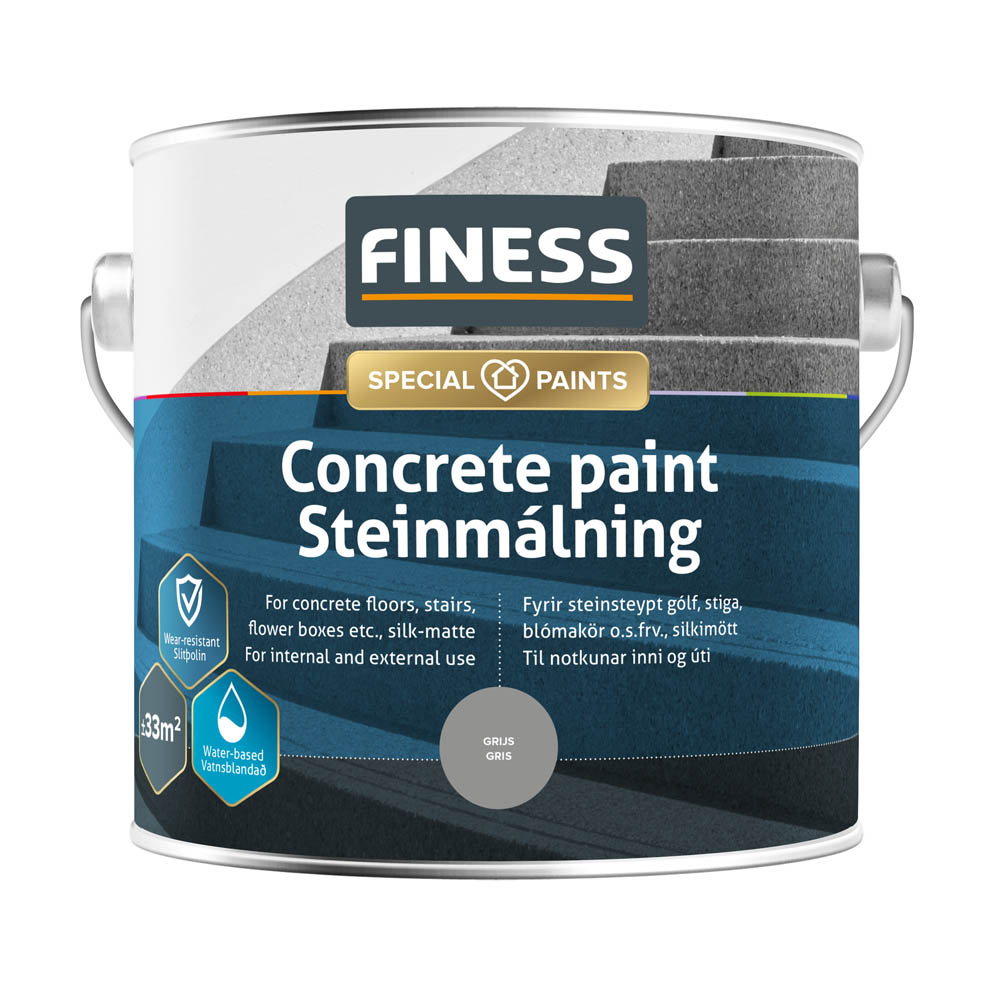 Gólfm. Finess Concrete inni/úti grá 2,5L