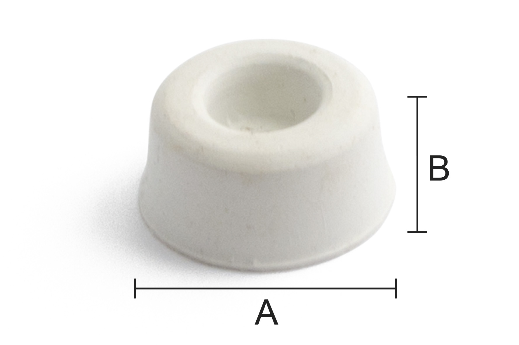 Hurðastoppari hvítur gúmmí á vegg 5 í pakka