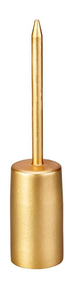 Kertastjaki á prjóni 11cm gylltur