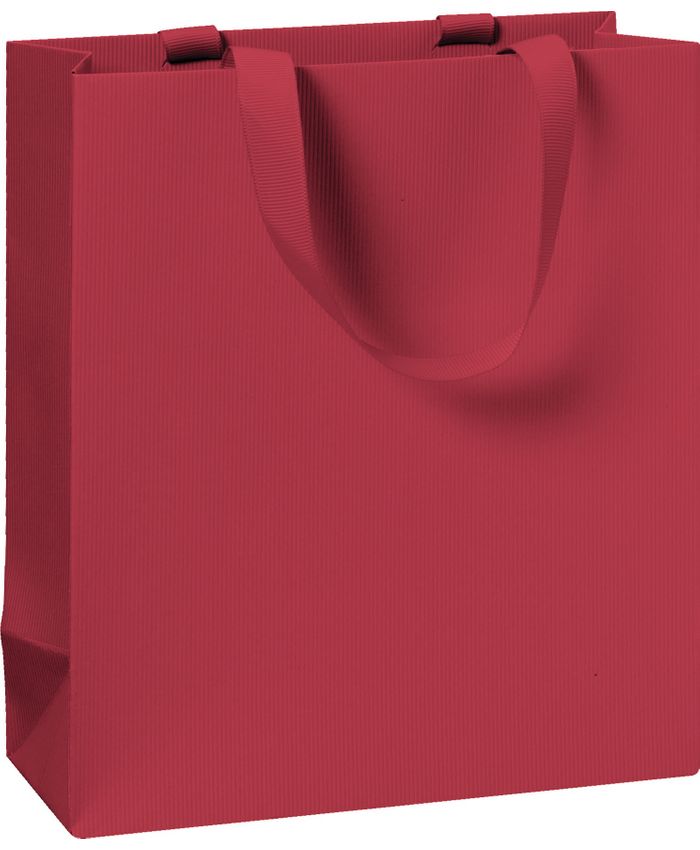 Gjafapoki rauður einlitur 18*21*8cm