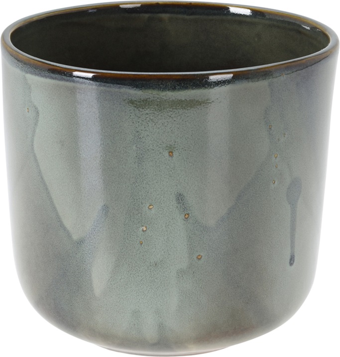 Pottur postulín 16*h17,5cm grænn