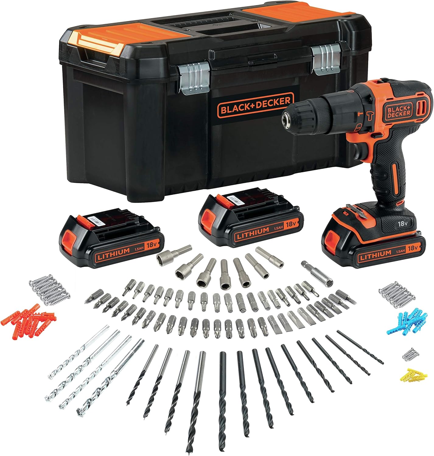 Hleðsluborvél Black+Decker BDCHD18B3A 18V+120 aukahlutir
