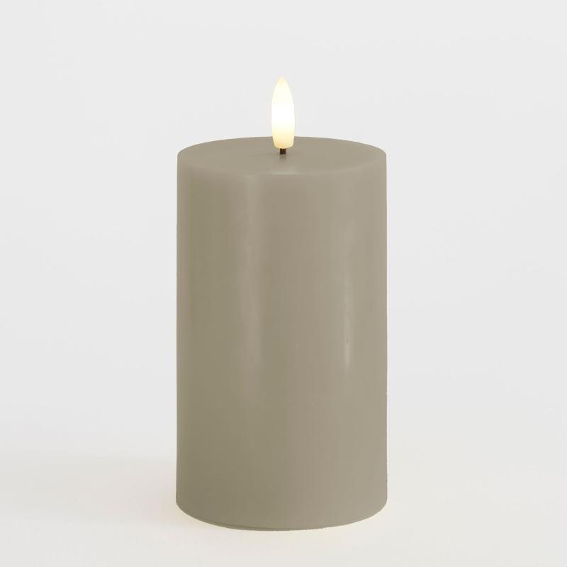 Sille rafhlöðukerti 7,5*h12,5cm grátt