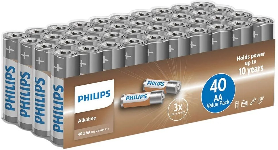 Rafhlöður alkaline AA 40 pack plastfilmað