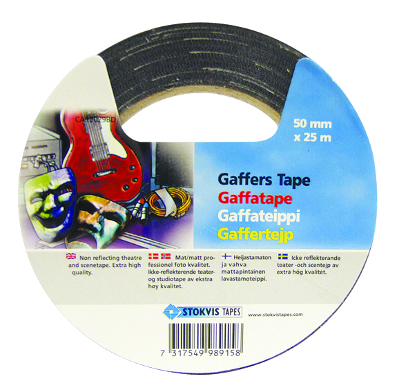 Stokvis strigalímband matt svart 50mm x 25m